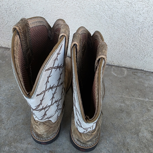 Twisted X Boots Western Cowboy Kids Bomber White Sz 2M - Picture 6 of 9